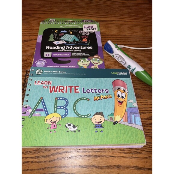LeapFrog Leap Tag Reader Green Stylus Pen 21301 Lot w/ Books Reading Adventure + - Picture 9 of 9